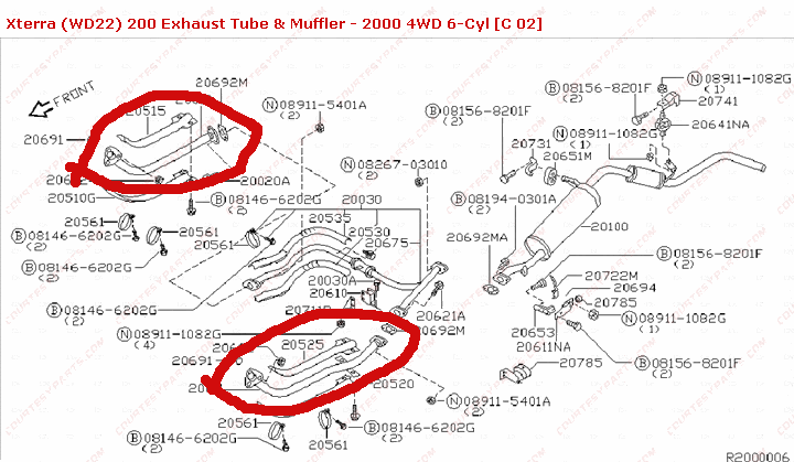 Nissan xterra exhaust system diagram #5