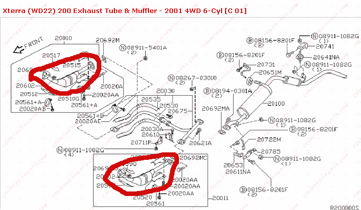 2003 Nissan xterra exhaust system diagram #7