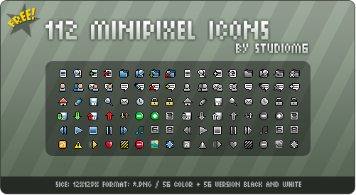 112 mini iconos pixel byStudioM6