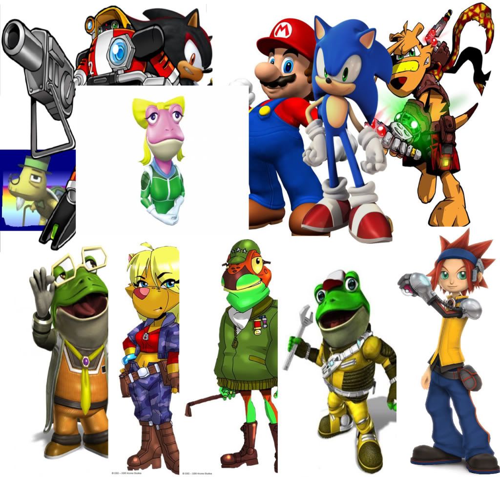 Ty (Me) Slippy Sonic Mario Shadow Beltino E-102 Gamma Dennis Shazza Amanda Ty the Tasmanian Tiger and Tortimer