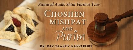 Feature Audio: Choshen Mishpat & Purim