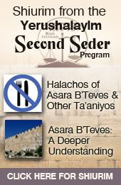 Shiurim on Asara B'Teiveis from the Yerushalayim Second Seder Program