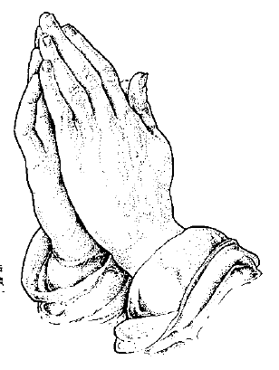 Praying hands of Christian