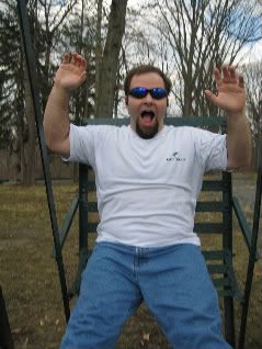 Still on the glider swings with Lisa