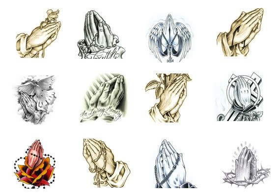 tattoos for hands. bullseye-praying-hands-tattoos