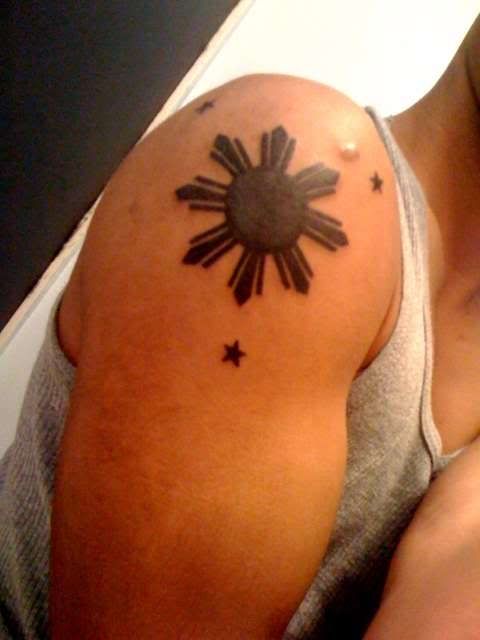 Tribal Filipino Sun & Ali Bata Tattoo. I am tattooin' my friend Val with a