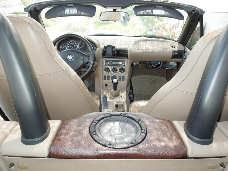 Brown Leather subwoofer enclosure with Kicker CVT654 BimmerFest BMW Forum