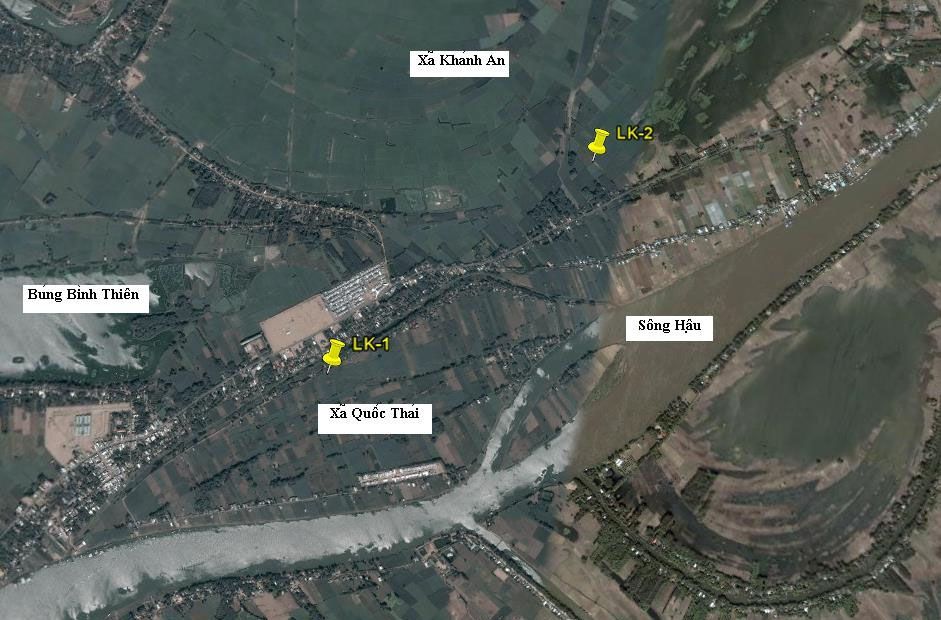Hình 1: Sơ đồ vị trí lỗ khoan (huyện An Phú, tỉnh An Giang)