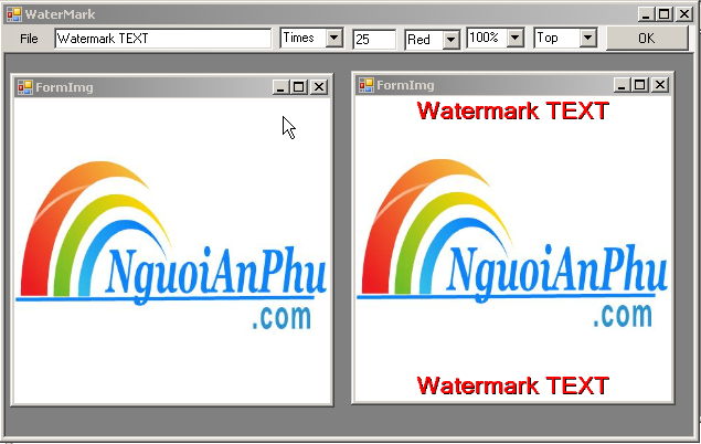 Lập trình C# - Xử lý ảnh - Chương trình tạo Watermark đơn giản