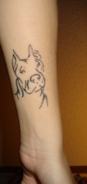 I was thinking just cover it with a GOOD american pit bull terrier tattoo