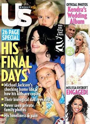 Capa da revista US Weekly - Michael Jackson e seus filhos Prince e Paris Capa da revista US Weekly - Michael Jackson e seus filhos Prince e Paris