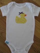 Little Girl Duck Onesie - Size 3-6 months