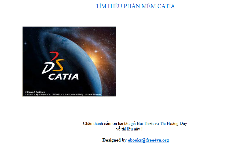 Ebook Phần mềm Catia và ứng dụng
