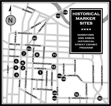 Walking tour map of historical sites