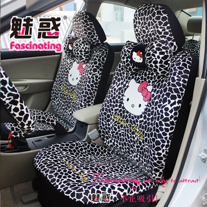 Hello Kitty Auto Car Front Rear Seat Plush Cover Cushion Set 18pcs