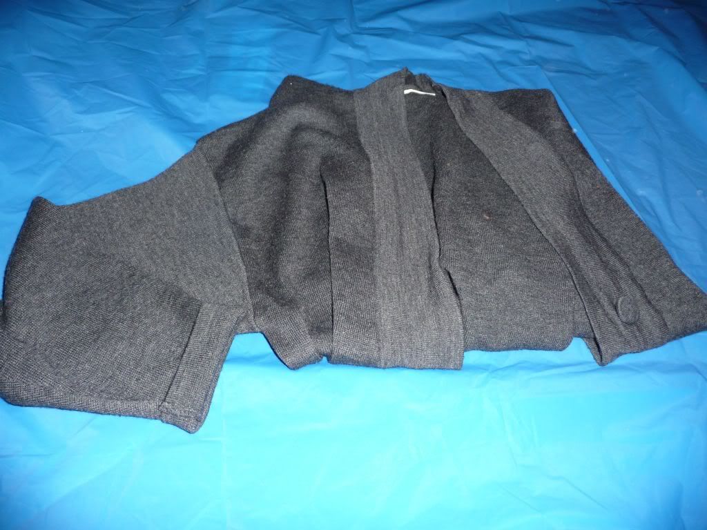 grey cardigan