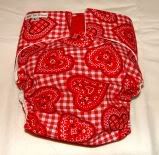 SALE!!  Large Bandana Hearts Pocket diaper