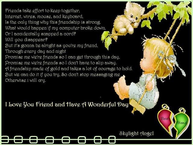 love you friend images. i love you friend sayings.