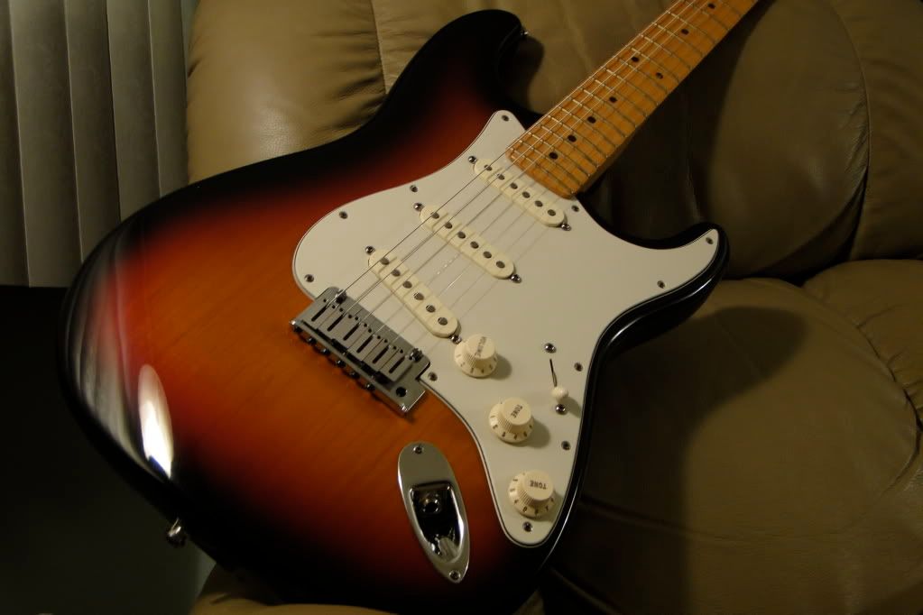 sunburst, maple neck with fender stratocaster sunburst maple neck. sunburst, maple neck with