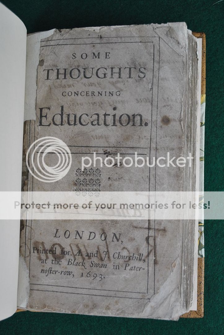 John Locke Some Thoughts on Education 1693 1st Edition  