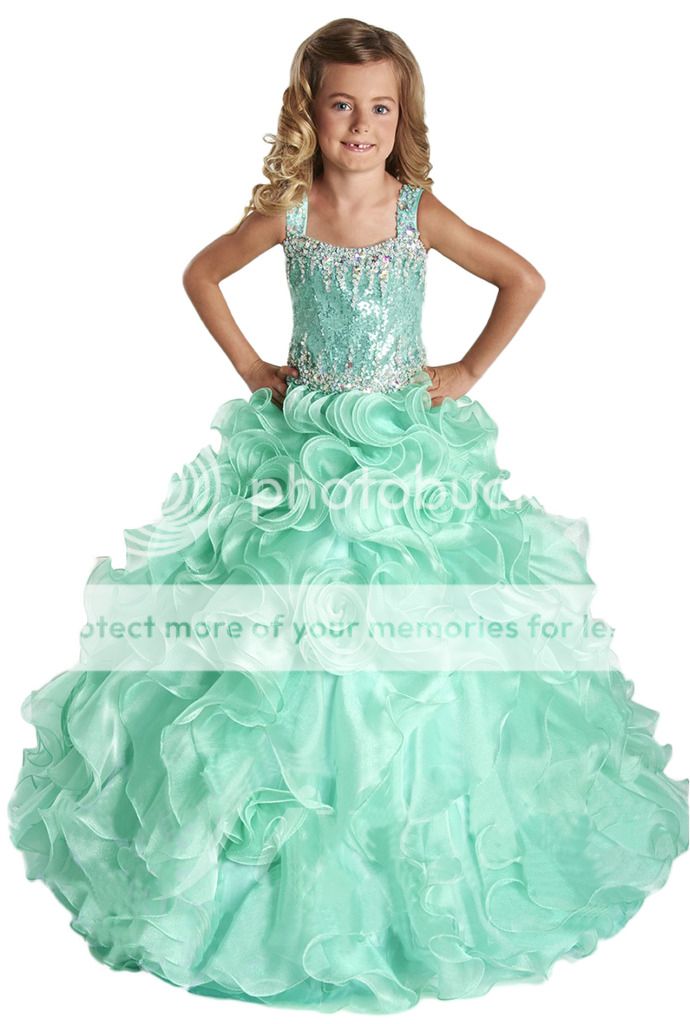 In Stock Girls Pageant Dresses With Long Sleeve Ball Gowns Size 6 8 10 ...