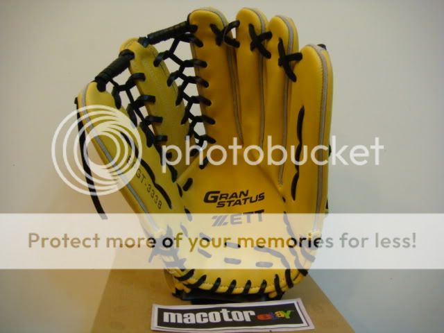 ZETT Gran Status 12.75 Baseball Glove Yellow RHT I Web  