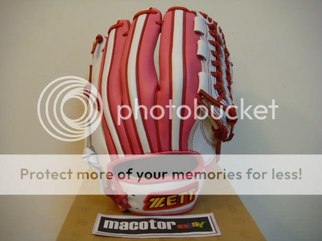 ZETT Top Professional 12.5 Fielder Baseball Glove Pink White Rare RHT 