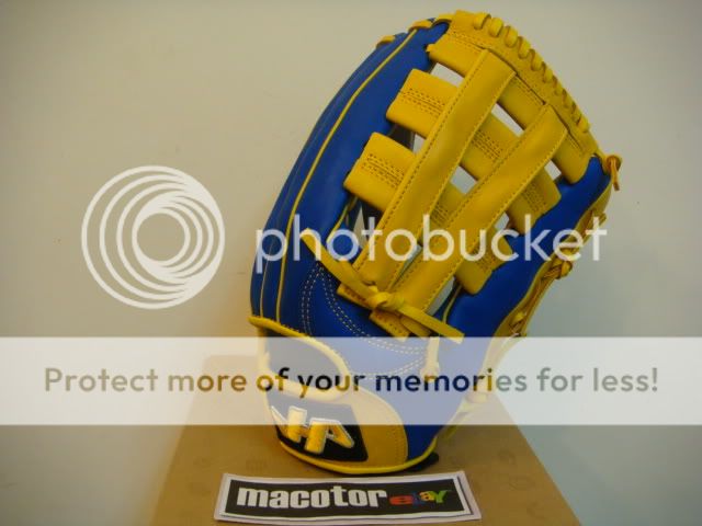 New HATAKEYAMA 13 Baseball Glove Blue Yellow V Web RHT Softball 