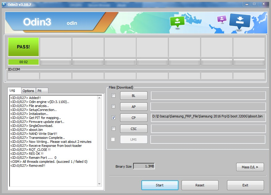 samsung frp reset file with odin modem.bin