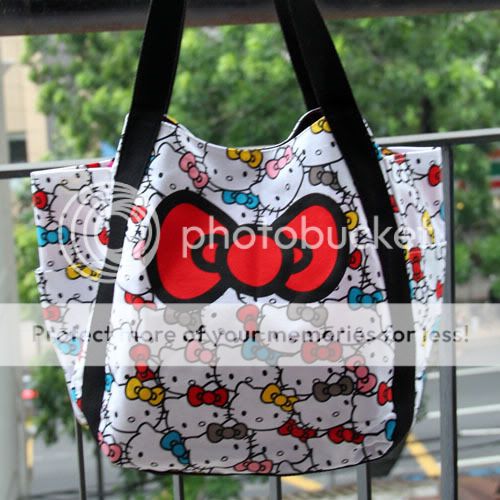   Bowknot Large Canvas Shopping Shoulder Bag Tote Casual Bag 1pc  