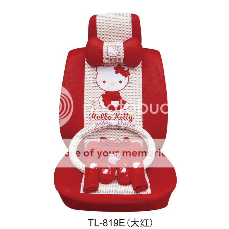 Hello Kitty Auto Car Seat Cover Cushion Set Red 19pc 24  