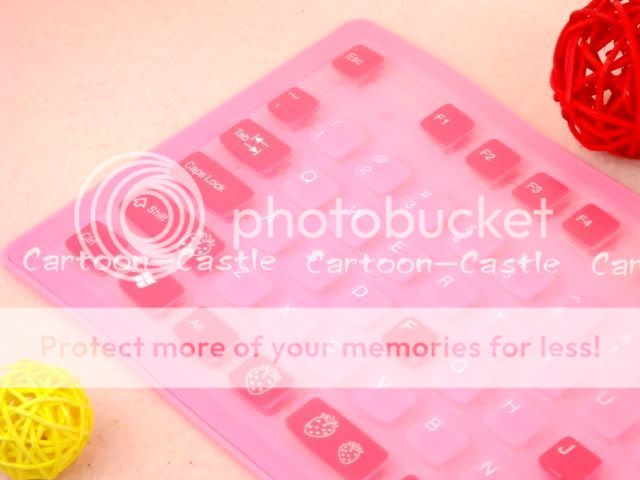 HelloKitty USB Foldable PC Silicon Keyboard Pink 01  