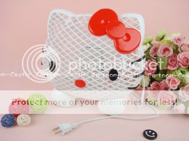 Hello Kitty Head Electric Fan Pink  