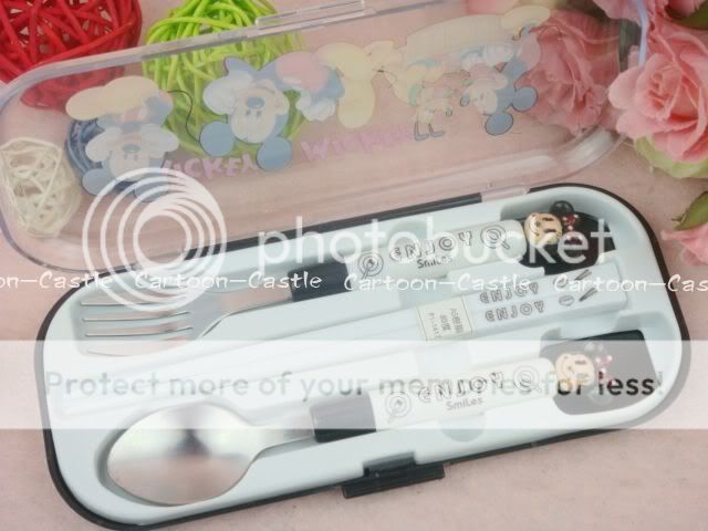 Mickey Mouse Tableware Chopsticks Spoon Fork Set 16186  