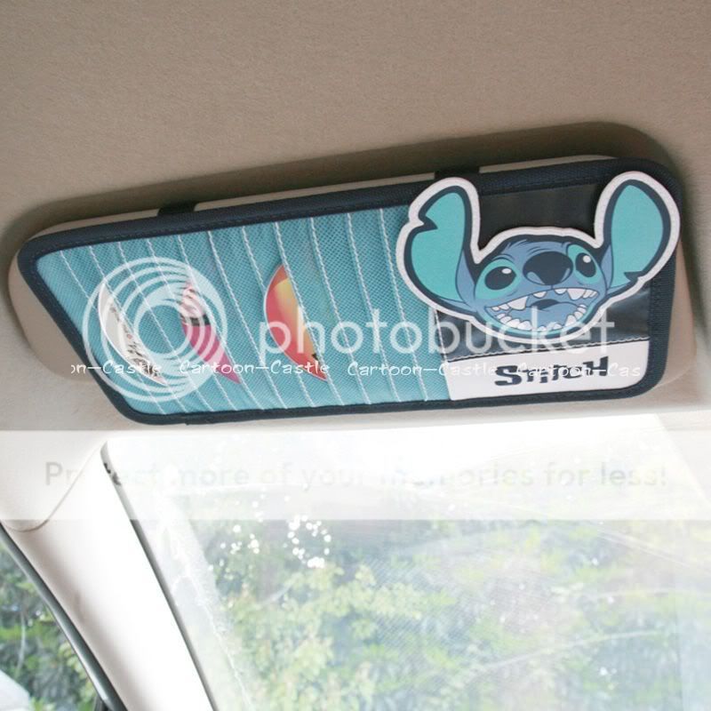 Lilo Stitch Car Sunshade Cover Sun Visor CD Holder