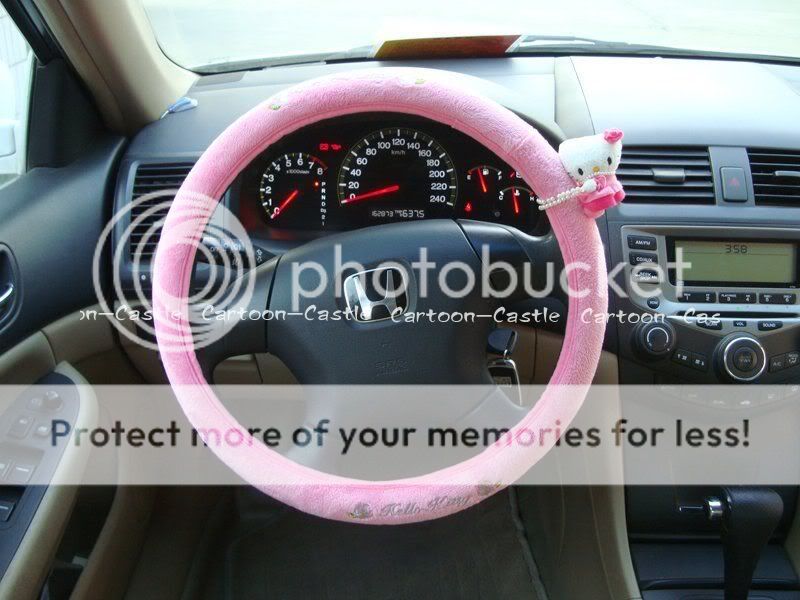 Hello Kitty Auto Car Plush Steering Wheel Cover Pink  