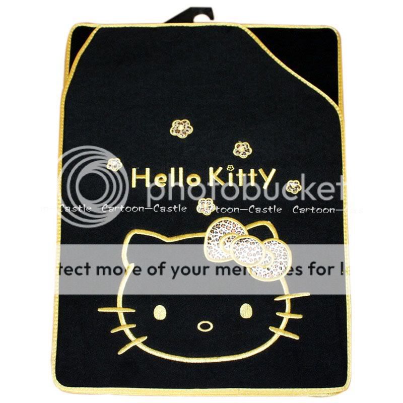 Hello Kitty Auto Car Plush Floor Mat Carpet Black 5pcs  