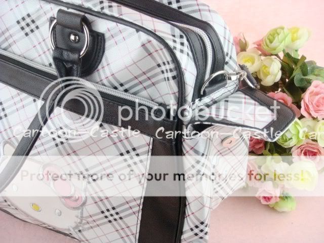 Hello Kitty Checkered Shopping Tote Shoulder Bag  