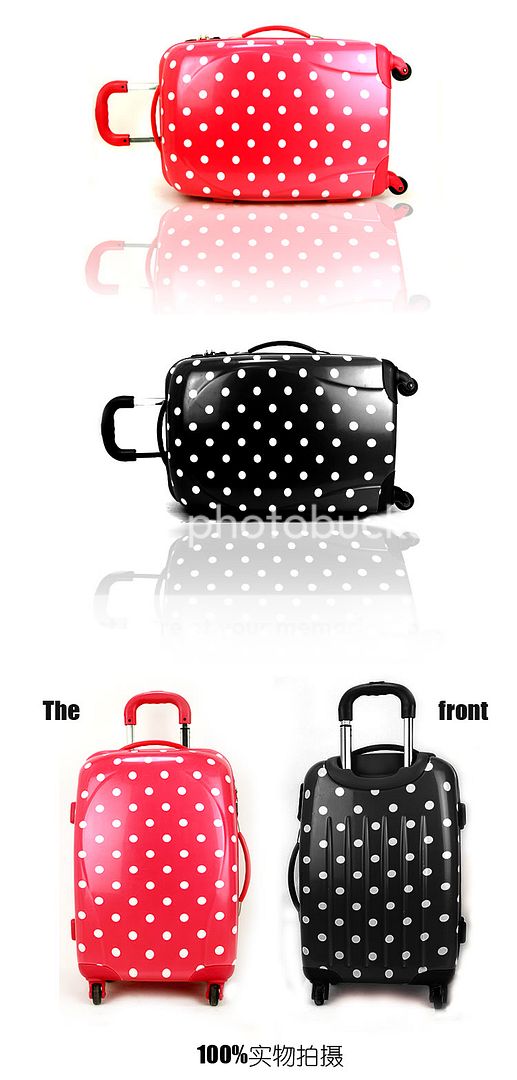 20 Polka Dot Luggage Case Baggage Trolley Roller  