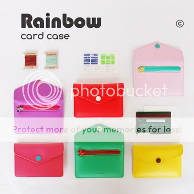 Fashional Korean Style Zipper Credit Bus Rainbow Card Case 1pc  