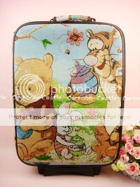 Winnie The Pooh Luggage Bag Baggage Trolley Roller Set  