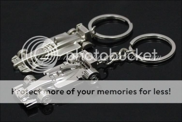 Sales F1 RACING CAR Chrome Key Ring Chain  