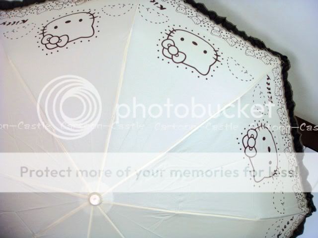HelloKitty Parasol Folding Umbrella Yellow w/ Lace 245  