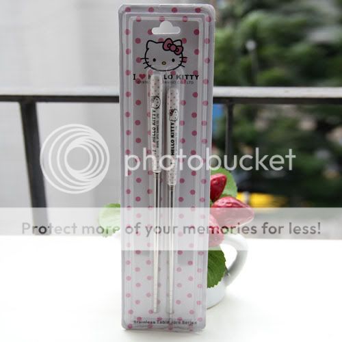 Hello Kitty Wave Point Ceramic Chopsticks Pink L  