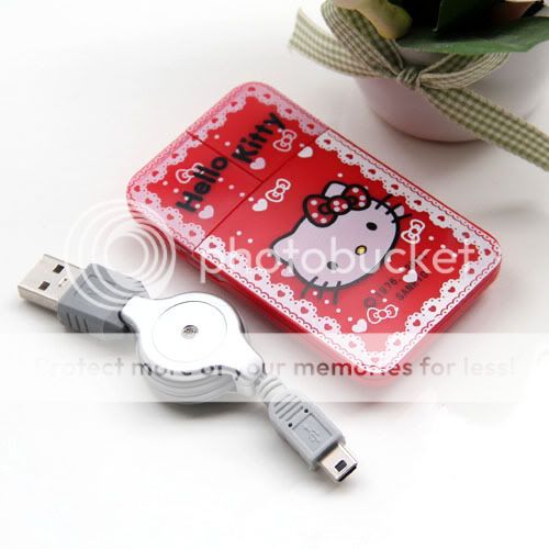 HelloKitty Retractable Optical Laptop PC Mouse USB Red  