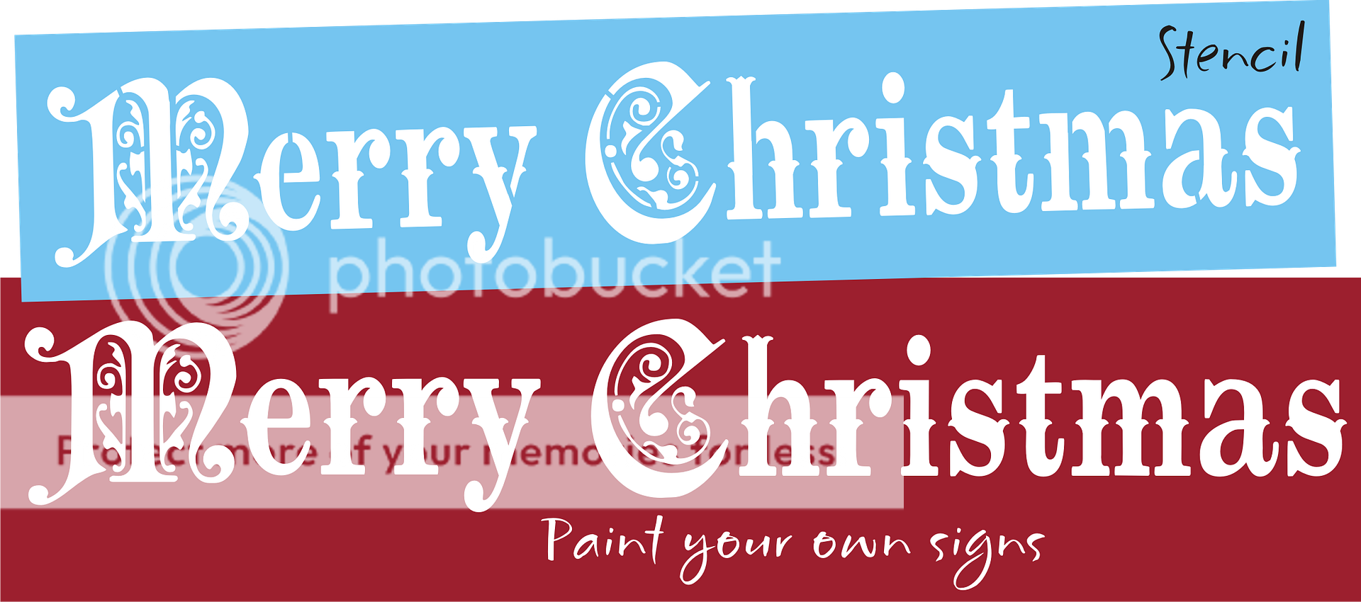 New Lg. Stencil #519A ~ 17 Merry Christmas in a Vintage style design 