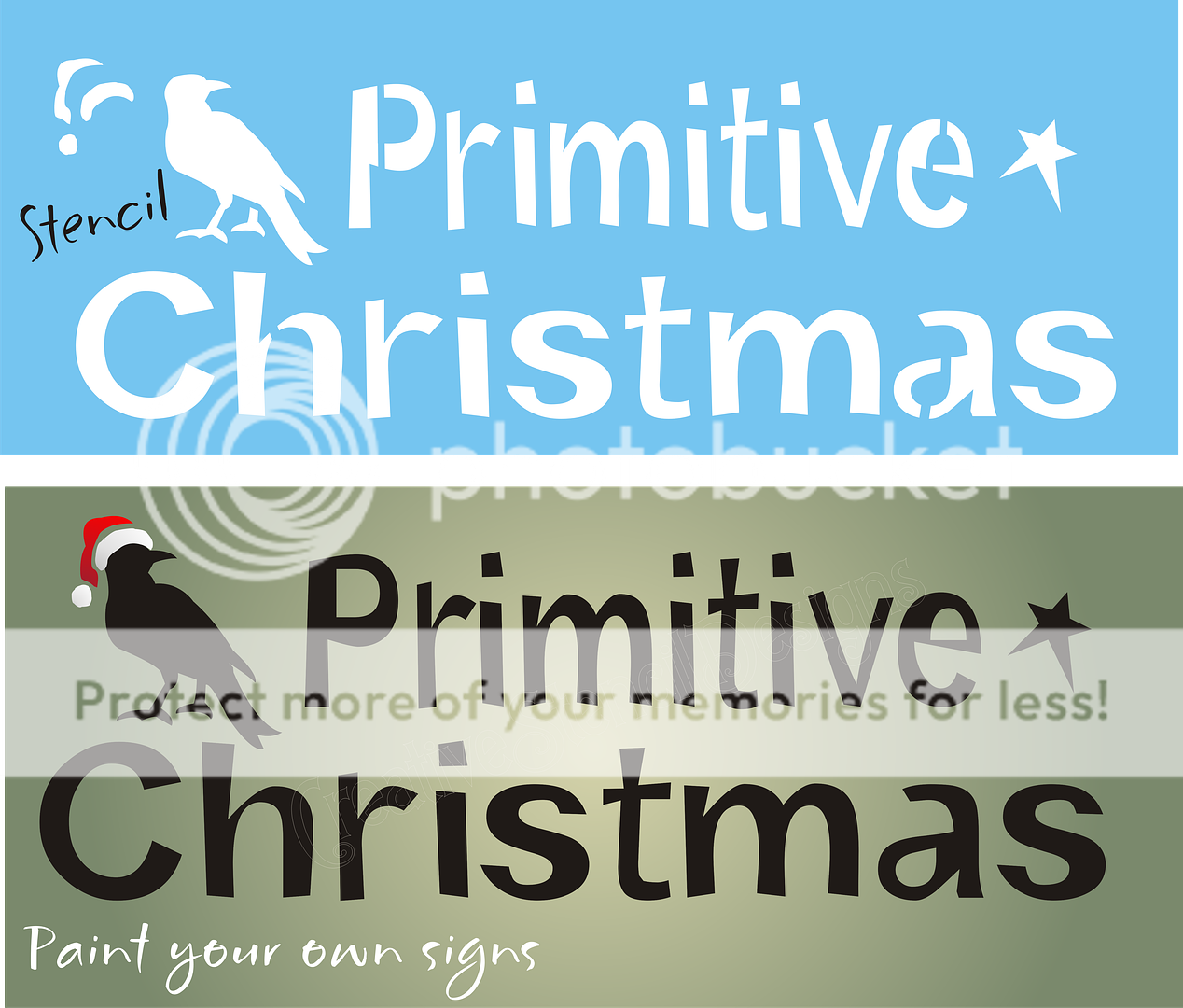 New Stencil #C68 ~ Primitive Christmas with Santa Claus Crow   paint 