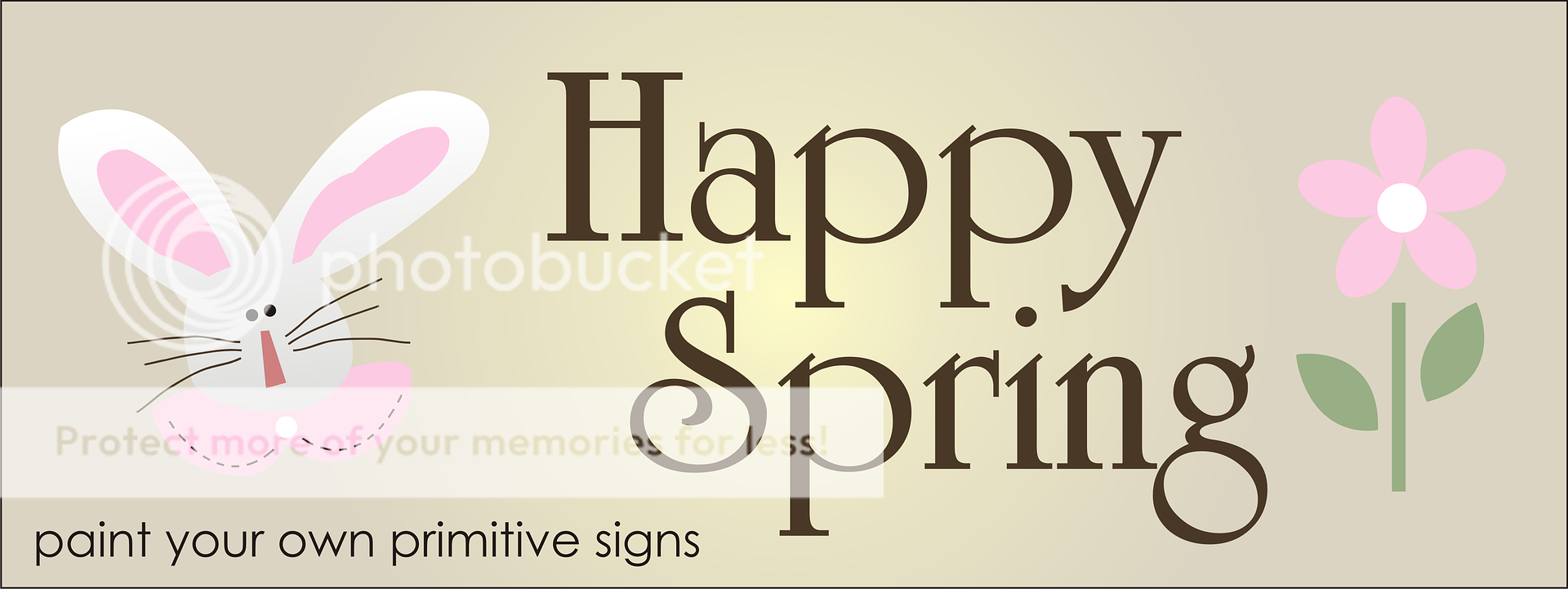 New Stencil #E52 ~ Primitive Chic Bunny, Happy Spring with Easter 
