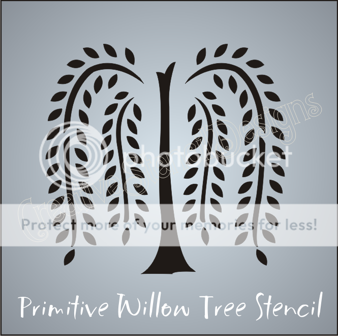Stencil Primitive Willow Tree Country Home Decor Signs  