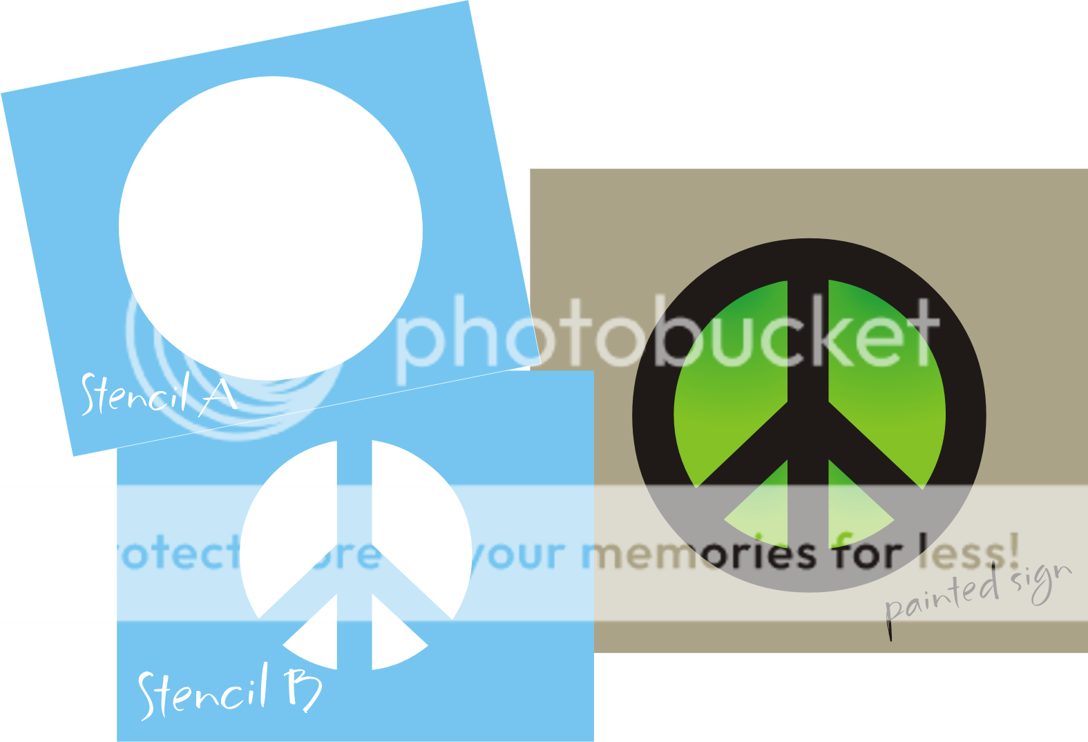 pc. Stencil #S64A ~ 8 Peace Sign Symbol for your crafting projects 